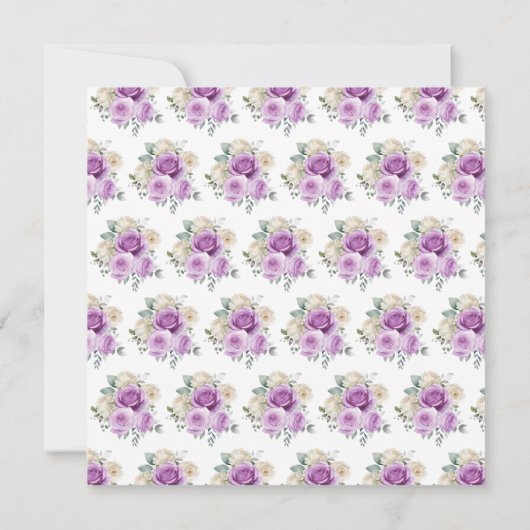 紫と銀の花エレガント誕生日 サンキューカード (裏面)