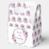 紫と銀の花エレガント誕生日 フェイバーボックス (オープン)