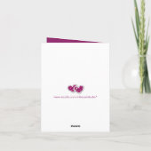 紫と銀の花模様の結婚式の写真付き感謝カード サンキューカード (裏面)