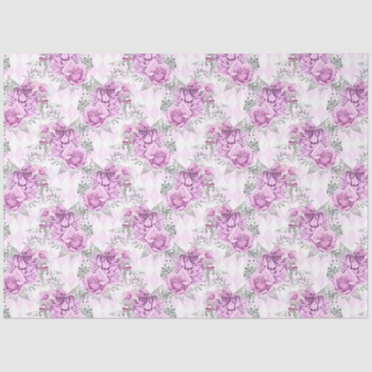 紫と銀フローラシリーズデザイン3 薄葉紙 (正面)