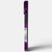 紫と銀モダンのアガテモノグラム Case-Mate iPhoneケース (裏面 / 左)