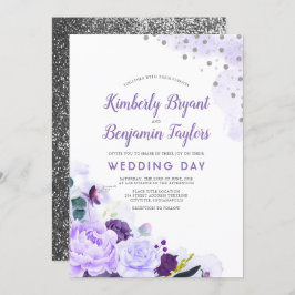 紫と銀 |フローラの結婚色 招待状