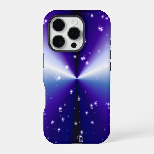 紫と青と黒の虹の星付き雨滴 iPhoneケース (裏面)