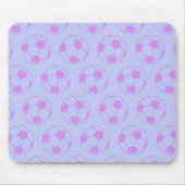 紫と青のかわいいサッカーボール マウスパッド (正面)