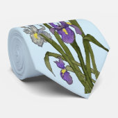 紫と青のアイリスの水の色結婚の ネクタイ (ロール)
