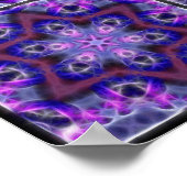 紫と青のアイリスフラワー花びら、モザイクモンタージュ ポスター (角)