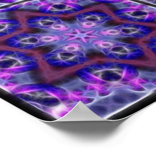 紫と青のアイリスフラワー花びら、モザイクモンタージュ ポスター (角)