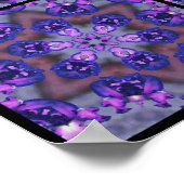 紫と青のアイリスフラワー花びら、モザイクモンタージュ ポスター (角)