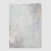 紫と青のアクセントを持つ白いダリア ベラム紙招待状 (正面)