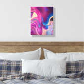 紫と青のアクリル絵画系 キャンバスプリント (インサイチュ (寝室))