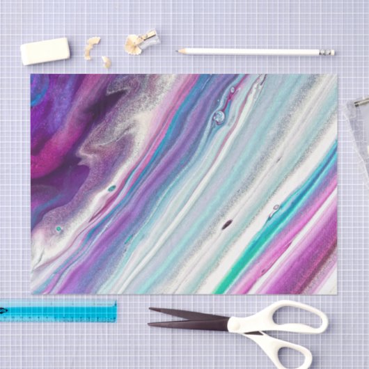 紫と青のアフェイククリル絵を描抽象芸術 薄葉紙 (クラフト)