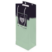 紫と青のカスタムイメージとロゴの感謝ワインボトルラッピング ワインギフトバッグ (裏面アングル)