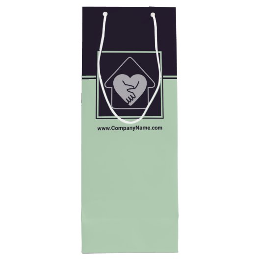 紫と青のカスタムイメージとロゴの感謝ワインボトルラッピング ワインギフトバッグ (裏面)