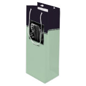 紫と青のカスタムイメージとロゴの感謝ワインボトルラッピング ワインギフトバッグ (正面アングル)