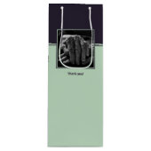 紫と青のカスタムイメージとロゴの感謝ワインボトルラッピング ワインギフトバッグ (正面)