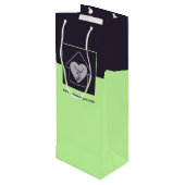 紫と青のカスタム画像＆ロゴのお礼 ワインギフトバッグ (裏面アングル)