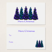 紫と青のクリスマスツリーギフトラベル (正面&裏面)