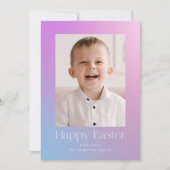 紫と青のグラデーションのイースター写真 シーズンカード (正面)