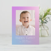 紫と青のグラデーションのイースター写真 シーズンカード (スタンド正面)