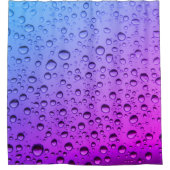 紫と青のグラデーションの水滴  シャワーカーテン (正面)