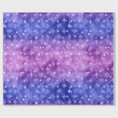 紫と青のグラデーショングリッター天柄 ラッピングペーパー (フラット)