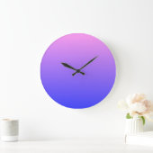 紫と青のグラデーション ラージ壁時計 (ホーム)