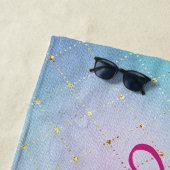 紫と青のグラマー ビーチタオル (インサイチュ)