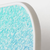 紫と青のグリッターモノグラム名カスタマイズ可能 ピックルボールラケット (左詳細)