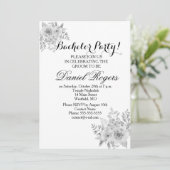 紫と青のグレースケール独身パーティー招待状 招待状 (スタンド正面)