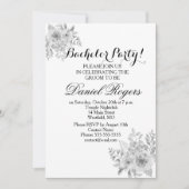 紫と青のグレースケール 独身最後の夜の招待状 招待状 (正面)