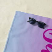 紫と青のコットンキャンディグラデーション ビーチタオル (インサイチュ)