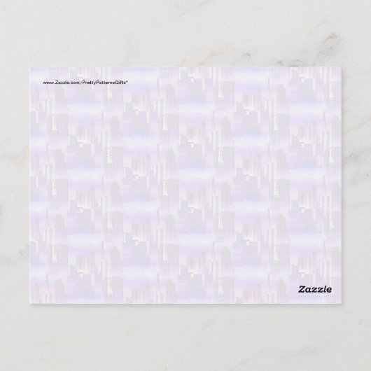 紫と青のシカゴスカイラインアーバンアート ポストカード (裏面)