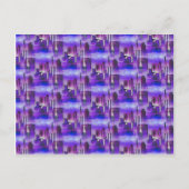 紫と青のシカゴスカイラインアーバンアート ポストカード (正面)