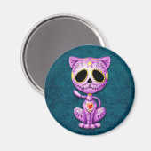 紫と青のゾンビシュガーキットン マグネット (正面/裏面)