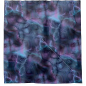 紫と青のターコイズ大理石抽象芸術 シャワーカーテン (正面)