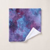 紫と青のターコイズ大理石抽象芸術 バスタオルセット (ウォッシュタオル)