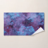 紫と青のターコイズ大理石抽象芸術 バスタオルセット (ハンドタオル)