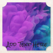 紫と青のデジタルスモーククラウド ペーパーコースター (正面)