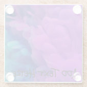 紫と青のデジタルスモーク ガラスコースター (裏面)