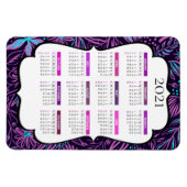 紫と青のトロピカル葉 | 2021カレンダー マグネット (横)