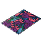 紫と青のハチドリの庭 ノートブック (左側)