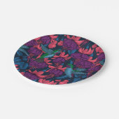 紫と青のハチドリの庭 ペーパープレート (アングル)