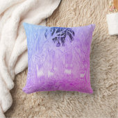 紫と青のハロウィーン満月の森 クッション (ブランケット)