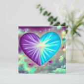 紫と青のハート 招待状 (スタンド正面)