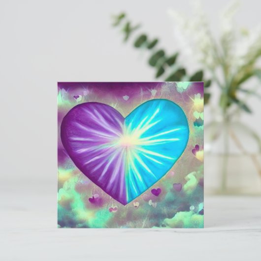 紫と青のハート 招待状 (スタンド正面)