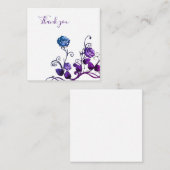 紫と青のバラサンキューカード ノートカード (正面/裏面)