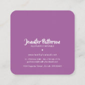 紫と青のバラパターモダンン名刺 スクエア名刺 (裏面)