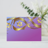 紫と青のバルミツワー金ゴールド星が花開く 出欠カード (スタンド正面)