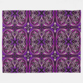 紫と青のパターン（の模様が）あるフリースブランケット フリースブランケット (正面(横))