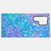 紫と青のフェイクグリッター背景 SAMSUNG GALAXYケース (裏面横)